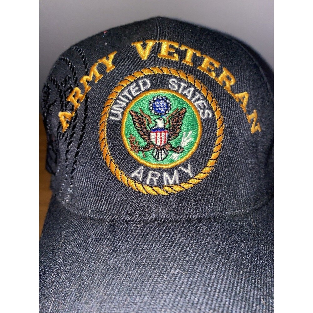 U.S. Army, Army‎ Veteran Emblem, Veteran shadow on side, Black hat